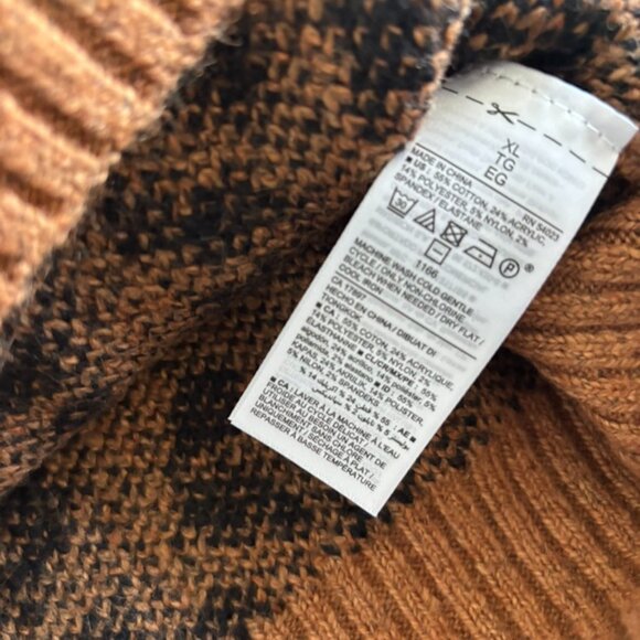 Old Navy Sweater Women Size XL Leopard-Print Mock-Neck Ribbed Hem Preppy NWT - Picture 2 of 12